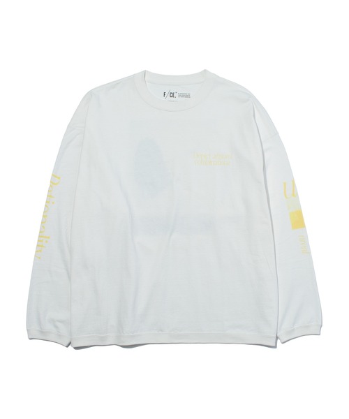 新品　ENONE ロングスリーブ　カットソー　ロンT エノン　袖プリ　ホワイト ENONE エノン/ACROSS THE MOON PRINT TEE | B'2nd（ビーセカンド