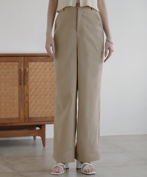 nouvellemoi(ヌーベルモイ)の「カットツイルストレートスラックス(スラックス・レディース・ベージュ系その他/ブラック/アイボリー/チャコールグレー・S/M/L)」の4枚目の写真