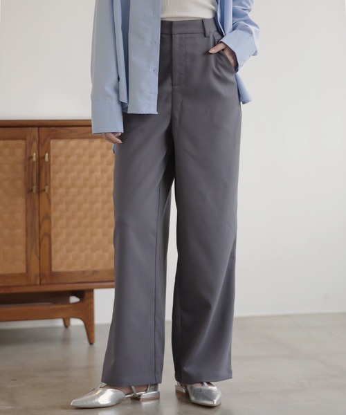 nouvellemoi(ヌーベルモイ)の「カットツイルストレートスラックス(スラックス・レディース・ベージュ系その他/ブラック/アイボリー/チャコールグレー・S/M/L)」の3枚目の写真