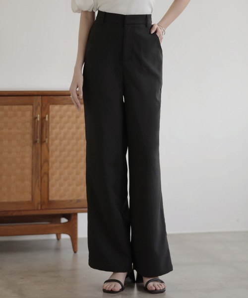 nouvellemoi(ヌーベルモイ)の「カットツイルストレートスラックス(スラックス・レディース・ベージュ系その他/ブラック/アイボリー/チャコールグレー・S/M/L)」の2枚目の写真