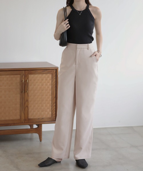nouvellemoi(ヌーベルモイ)の「カットツイルストレートスラックス(スラックス・レディース・ベージュ系その他/ブラック/アイボリー/チャコールグレー・S/M/L)」の13枚目の写真
