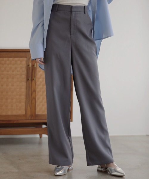 nouvellemoi(ヌーベルモイ)の「カットツイルストレートスラックス(スラックス・レディース・ベージュ系その他/ブラック/アイボリー/チャコールグレー・S/M/L)」の7枚目の写真