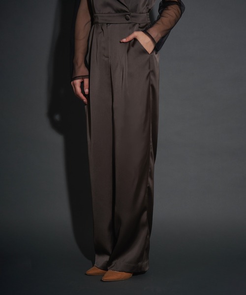 My shawty パンツ ドレス ネイビー My shawty パンツドレス hight neck lace pants dress