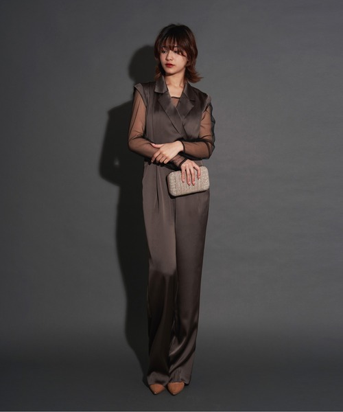 My shawtyマイシャウティー　ブラウン　パンツドレス　オールインワン manish pants set dress（パンツドレス）｜My shawty（マイ