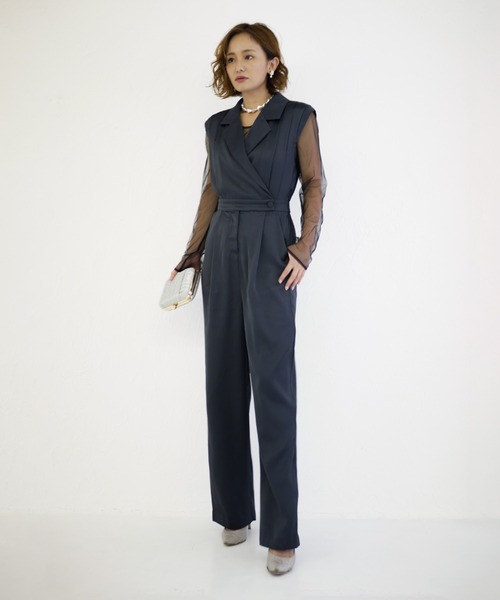 ★美品★ My shawty パンツドレス オールインワン 結婚式 オケージョン My shawty パンツドレス hight neck lace pants dress