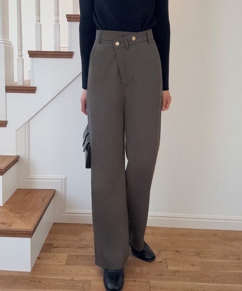 LAUIR（ラウアー）の「ウエストラップスラックス[高身長サイズMT有り]（スラックス・レディース・チャコール/モカ/ブラック・LARGE/MEDIUM/MT）」の2枚目の写真