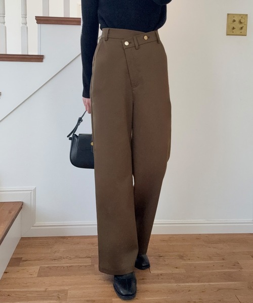 LAUIR（ラウアー）の「ウエストラップスラックス[高身長サイズMT有り]（スラックス・レディース・チャコール/モカ/ブラック・LARGE/MEDIUM/MT）」の3枚目の写真