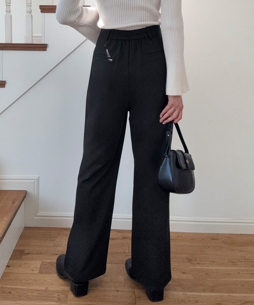 LAUIR（ラウアー）の「ウエストラップスラックス[高身長サイズMT有り]（スラックス・レディース・チャコール/モカ/ブラック・LARGE/MEDIUM/MT）」の5枚目の写真