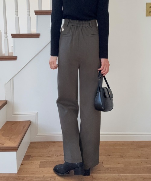 LAUIR（ラウアー）の「ウエストラップスラックス[高身長サイズMT有り]（スラックス・レディース・チャコール/モカ/ブラック・LARGE/MEDIUM/MT）」の10枚目の写真