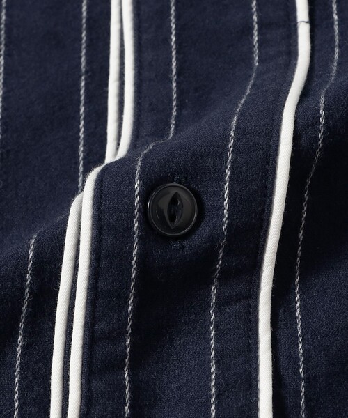 BEAMS（ビームス）の「ベースボール ストライプ シャツ（シャツ/ブラウス・メンズ・ネイビー/グレー・L/M/S/XL）」の11枚目の写真