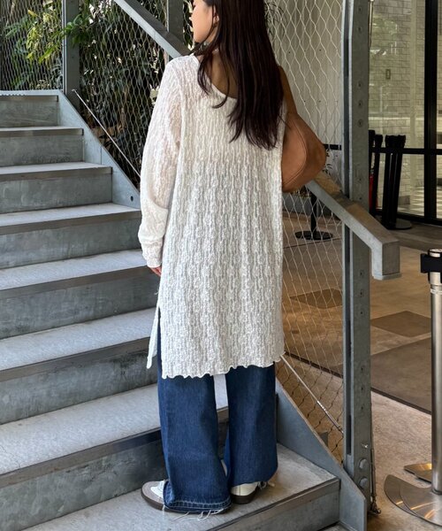 CIAOPANIC TYPY(チャオパニックティピー)の「シアーレースチュニックワンピース(ワンピース・レディース・ブラック/オフホワイト/アイボリー・ONE SIZE)」の9枚目の写真