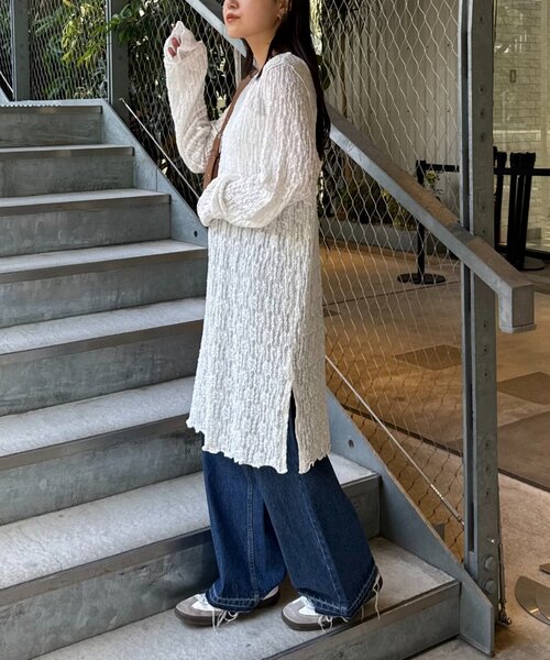 CIAOPANIC TYPY(チャオパニックティピー)の「シアーレースチュニックワンピース(ワンピース・レディース・ブラック/オフホワイト/アイボリー・ONE SIZE)」の10枚目の写真