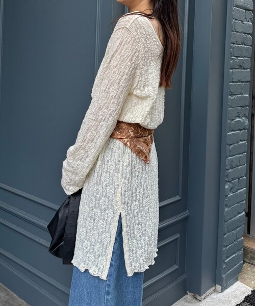 CIAOPANIC TYPY(チャオパニックティピー)の「シアーレースチュニックワンピース(ワンピース・レディース・ブラック/オフホワイト/アイボリー・ONE SIZE)」の15枚目の写真