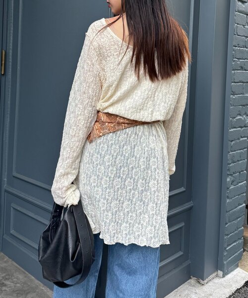 CIAOPANIC TYPY(チャオパニックティピー)の「シアーレースチュニックワンピース(ワンピース・レディース・ブラック/オフホワイト/アイボリー・ONE SIZE)」の16枚目の写真