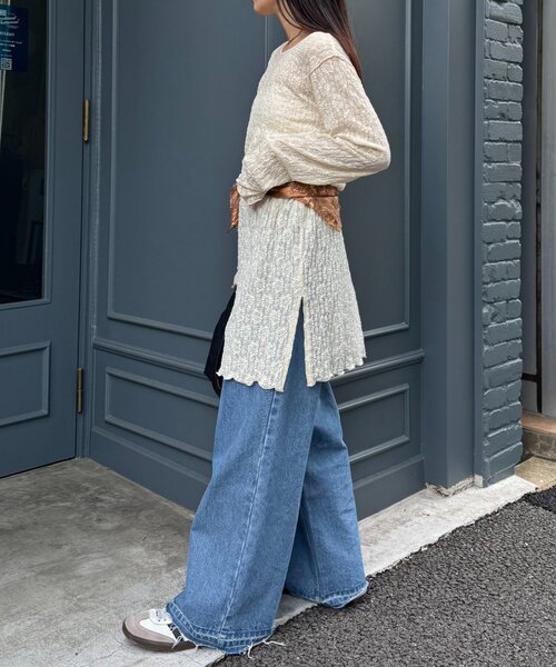 CIAOPANIC TYPY(チャオパニックティピー)の「シアーレースチュニックワンピース(ワンピース・レディース・ブラック/オフホワイト/アイボリー・ONE SIZE)」の18枚目の写真