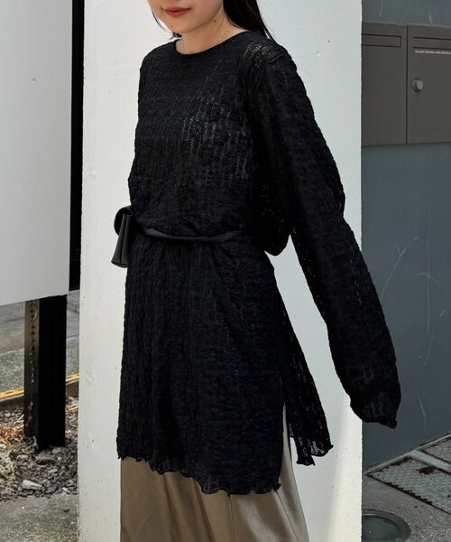 CIAOPANIC TYPY(チャオパニックティピー)の「シアーレースチュニックワンピース(ワンピース・レディース・ブラック/オフホワイト/アイボリー・ONE SIZE)」の22枚目の写真