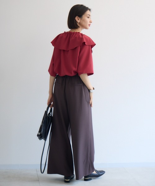 KATHARINE ROSS(キャサリンロス)の「【PILLINI/ピリーニ】【洗濯機洗い可】ビッグカラーブラウス(シャツ/ブラウス・レディース・ブラック/ホワイト/レッド・MEDIUM)」の6枚目の写真