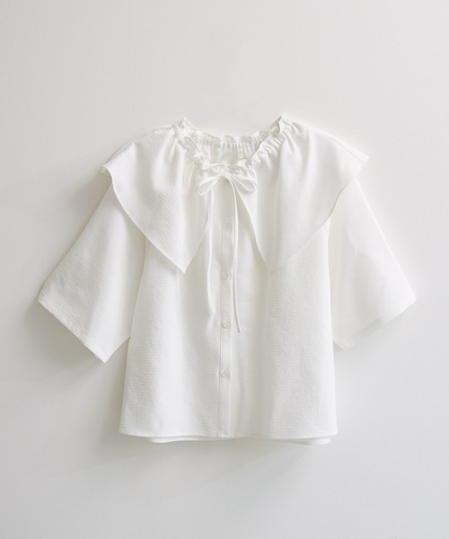 KATHARINE ROSS(キャサリンロス)の「【PILLINI/ピリーニ】【洗濯機洗い可】ビッグカラーブラウス(シャツ/ブラウス・レディース・ブラック/ホワイト/レッド・MEDIUM)」の18枚目の写真