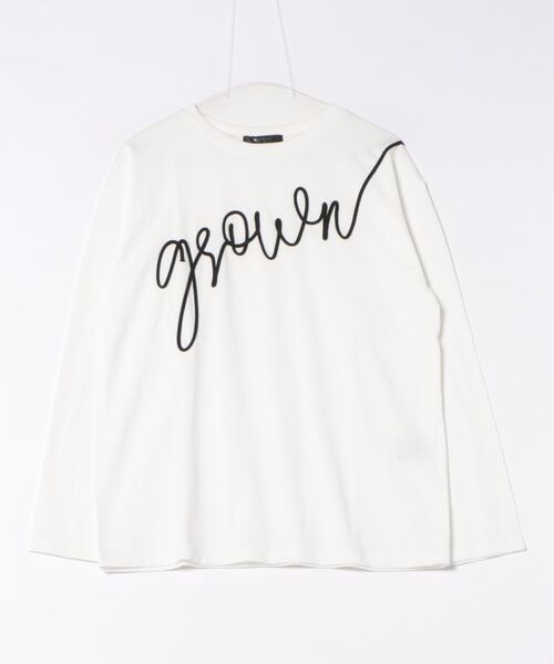 INTERPLANET(インタープラネット)の「テープ刺繍ロゴ長袖プルオーバー(Tシャツ/カットソー・レディース・ブラック/オフホワイト・FREE)」の22枚目の写真