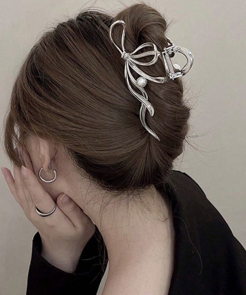 【匿名配送】【送料無料】シルバーバレッタ　ヘアクリップ　ヘアピン 楽天市場】アクセ送料無料 ヘアクリップ アクセサリー ヘア