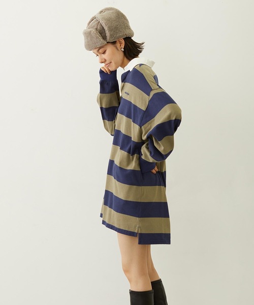 MILKFED.（ミルクフェド）の「STRIPED RUGBY SHIRT（Tシャツ/カットソー・レディース・アッシュ/ブラック/ネイビー・ONE SIZE）」の11枚目の写真