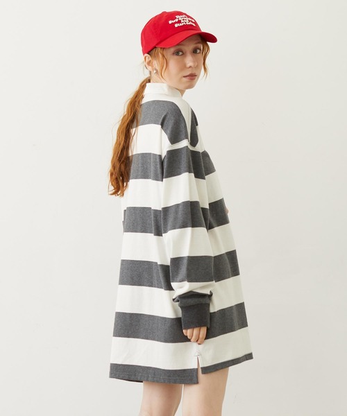 MILKFED.（ミルクフェド）の「STRIPED RUGBY SHIRT（Tシャツ/カットソー・レディース・アッシュ/ブラック/ネイビー・ONE SIZE）」の18枚目の写真