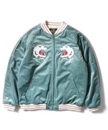 ふりふ　レディース　スカジャン オリーブグリーン レディースのスカジャン（グリーン・カーキ/緑色系