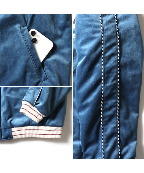 HOUSTON（ヒューストン）の「HOUSTON 別珍スカジャン(TIGER)（スカジャン・メンズ・グリーン/ブルー/ブラック・X-LARGE/MEDIUM/XX-LARGE/LARGE）」の9枚目の写真