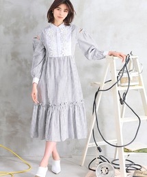 新品 chesty ボーダー フラワー ワンピース ホワイト 中古・古着通販】CHESTY (チェスティ) フラワージャガードロング