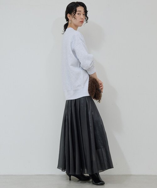 GALLARDAGALANTE（ガリャルダガランテ）の「シアープリーツスカート（スカート・レディース・ブラック/ベージュ・0/1）」の6枚目の写真