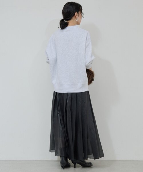 GALLARDAGALANTE（ガリャルダガランテ）の「シアープリーツスカート（スカート・レディース・ブラック/ベージュ・0/1）」の7枚目の写真