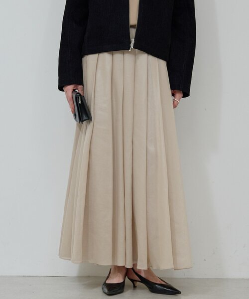 GALLARDAGALANTE（ガリャルダガランテ）の「シアープリーツスカート（スカート・レディース・ブラック/ベージュ・0/1）」の12枚目の写真