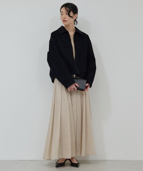 GALLARDAGALANTE（ガリャルダガランテ）の「シアープリーツスカート（スカート・レディース・ブラック/ベージュ・0/1）」の14枚目の写真