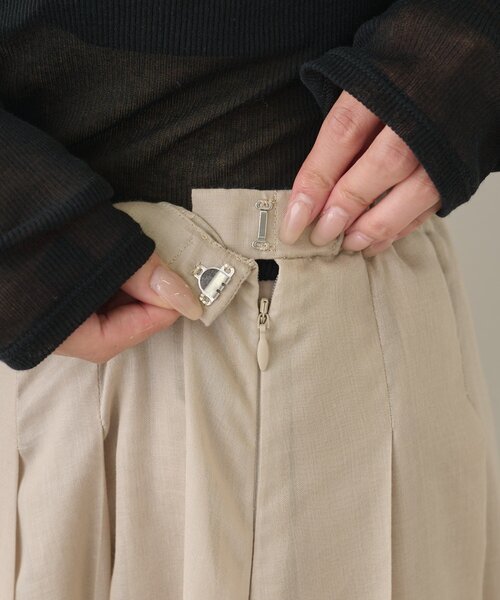 GALLARDAGALANTE（ガリャルダガランテ）の「シアープリーツスカート（スカート・レディース・ブラック/ベージュ・0/1）」の21枚目の写真