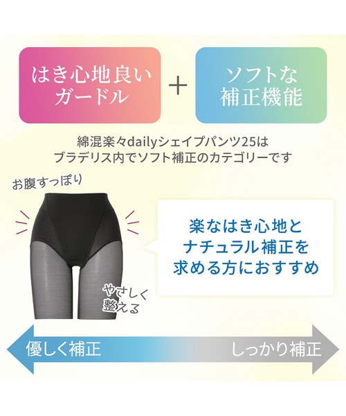 BRADELIS NEWYORK(ブラデリスニューヨーク)の「綿混楽々dailyシェイプパンツ25 ブラデリス 補正下着 補整(ショーツ・レディース・ブラック/グレイッシュベージュ・3L/LL/L/M/S/4L/5L)」の12枚目の写真