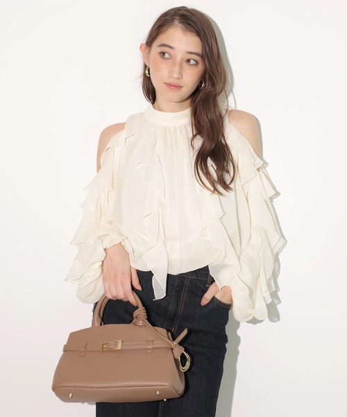 オフショルフリルシアーブラウス（シャツ/ブラウス）｜Rirandture（リ