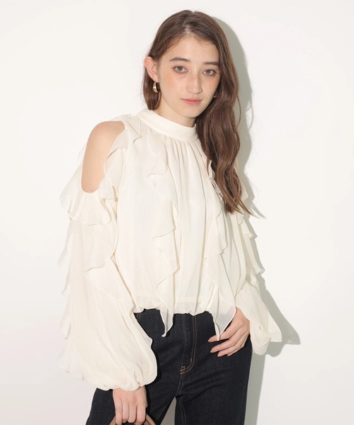 オフショルフリルシアーブラウス（シャツ/ブラウス）｜Rirandture（リ
