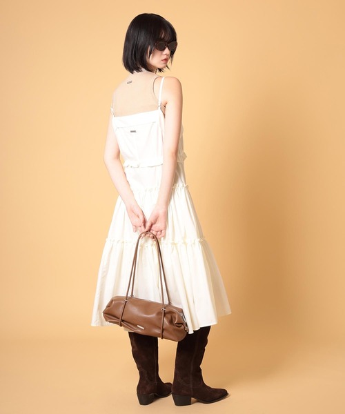 DISPATCHER NO.8（ディスパッチャーナンバーエイト）の「コットンライクフリルキャミワンピース　秋服（ワンピース・レディース・オフホワイト/ダークグレー・ONE SIZE）」の5枚目の写真
