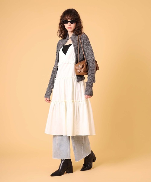 DISPATCHER NO.8（ディスパッチャーナンバーエイト）の「コットンライクフリルキャミワンピース　秋服（ワンピース・レディース・オフホワイト/ダークグレー・ONE SIZE）」の18枚目の写真