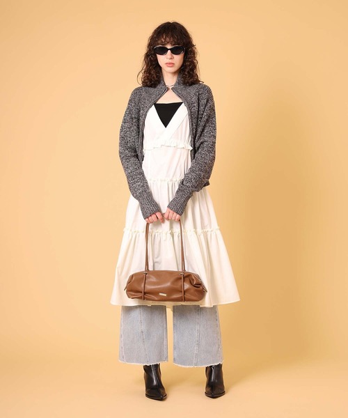 DISPATCHER NO.8（ディスパッチャーナンバーエイト）の「コットンライクフリルキャミワンピース　秋服（ワンピース・レディース・オフホワイト/ダークグレー・ONE SIZE）」の19枚目の写真