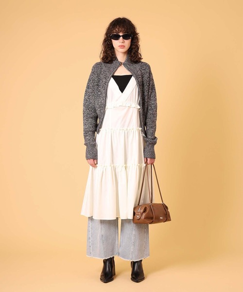 DISPATCHER NO.8（ディスパッチャーナンバーエイト）の「コットンライクフリルキャミワンピース　秋服（ワンピース・レディース・オフホワイト/ダークグレー・ONE SIZE）」の22枚目の写真