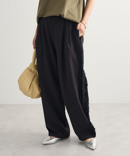フリルワイドパンツ セール】・swing by サイドフリルワイドパンツ（その他パンツ）｜Green