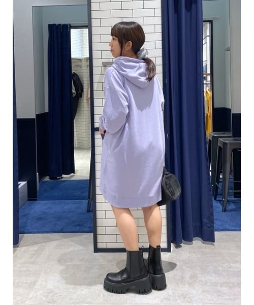 RODEO CROWNS WIDE BOWL（ロデオクラウンズワイドボウル）の「シャドーロゴパーカーワンピース（ワンピース・レディース・パープル/チャコールグレー/グレー×ホワイト・FREE）」の12枚目の写真