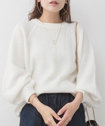 バルーン袖ゆるニット