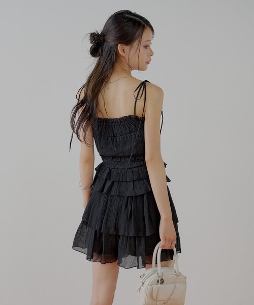 Chico（チコ）の「シアーレースベアキャミショートパンツセット（ワンピース・レディース・ブラック系その他2/ブラウン系その他2/ブラック・FREE）」の6枚目の写真