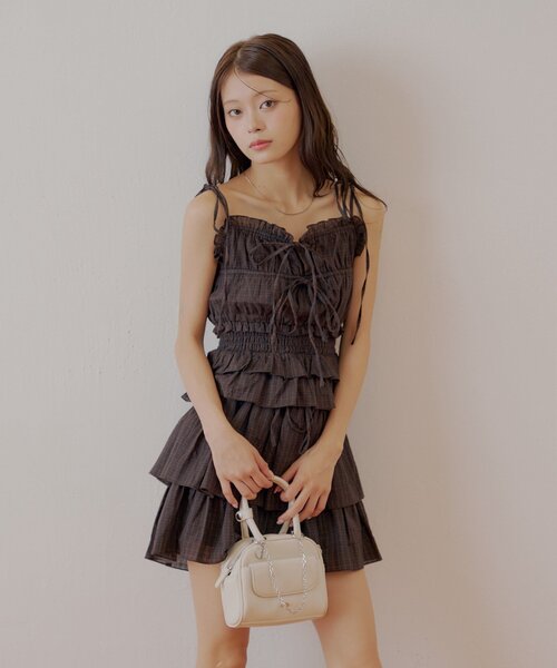 Chico（チコ）の「シアーレースベアキャミショートパンツセット（ワンピース・レディース・ブラック系その他2/ブラウン系その他2/ブラック・FREE）」の15枚目の写真