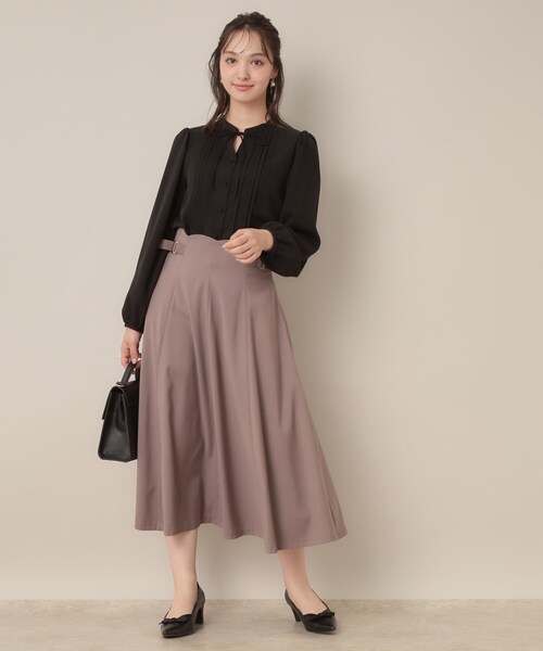 couture brooch（クチュールブローチ）の「【大人可愛い・通勤】ピンタックレースブラウス（シャツ/ブラウス・レディース・ライトグレー/アイボリー/ブラック・36/38/40/42）」の12枚目の写真