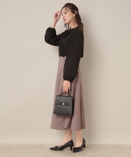 couture brooch（クチュールブローチ）の「【大人可愛い・通勤】ピンタックレースブラウス（シャツ/ブラウス・レディース・ライトグレー/アイボリー/ブラック・36/38/40/42）」の13枚目の写真