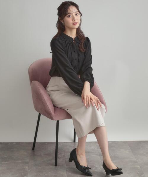 couture brooch（クチュールブローチ）の「【大人可愛い・通勤】ピンタックレースブラウス（シャツ/ブラウス・レディース・ライトグレー/アイボリー/ブラック・36/38/40/42）」の18枚目の写真