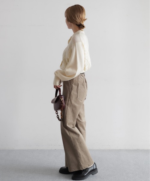 NOMBRE IMPAIR（ノンブルアンペール）の「ダイヤクロスニット　ショートクルーカーデ（カーディガン/ボレロ・レディース・レッド/ホワイト・FREE）」の9枚目の写真